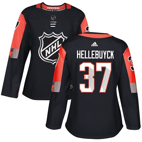 Adidas Jets #37 Connor Hellebuyck Black 2018 All-Star Central Division Authentic Women's Stitched NHL Jersey - Click Image to Close